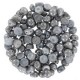 Czech 2-hole Cabochon beads 6mm Chalk White Grey Luster